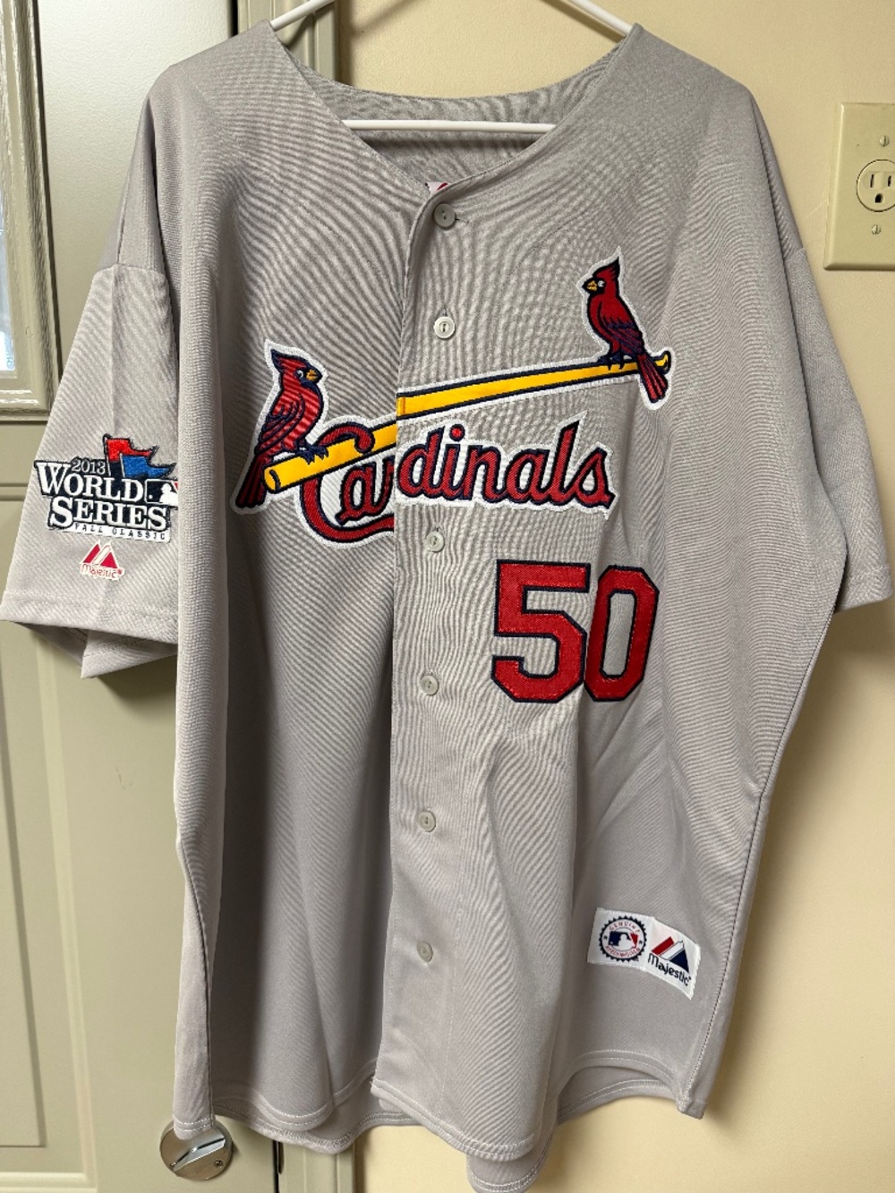 Adam Wainwright 2013 World Series St Louis Cardinals Gray Jersey - NWT - 2XL